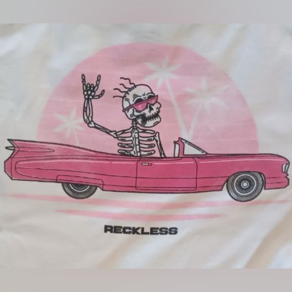 Call Your Mother Reckless White Graphic T-Shirt
